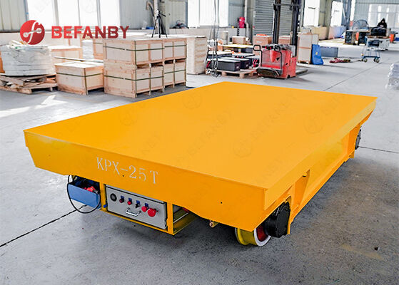 25 Ton Battery Powered Rail Transfer Cart with Cast Steel Wheels for Heavy Load Handling