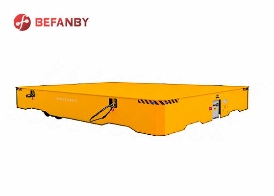 100 Ton Load Capacity Trackless Transfer Cart With PU Wheels and Battery Power for Heavy Material Handling