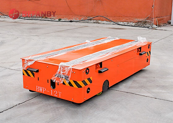 産業資材運搬用、無線リモコン付き12トンバッテリー式無軌道台車